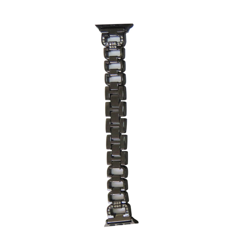 D Shape Stainless Steel Watch Band Adjustable Wristbands for Apple IWatch Series SE/1/2/3/4/5/6 For Women Men-Black