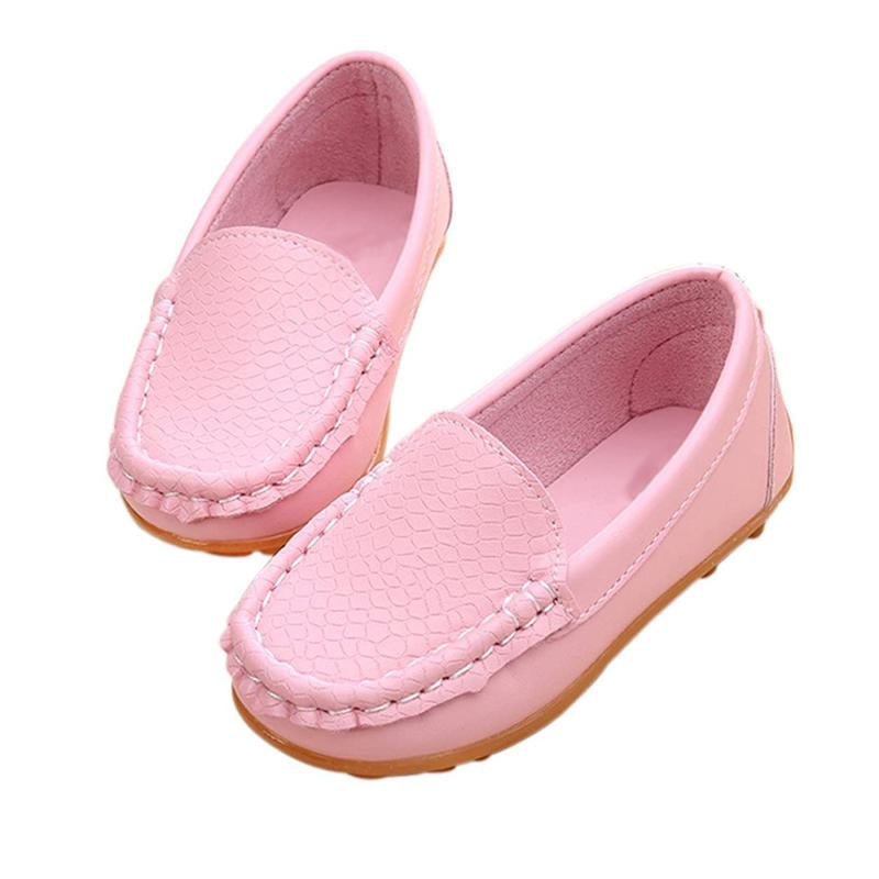Casual Toddler Flat Shoes Boys Girls Soft Slippery Loafers-Pink