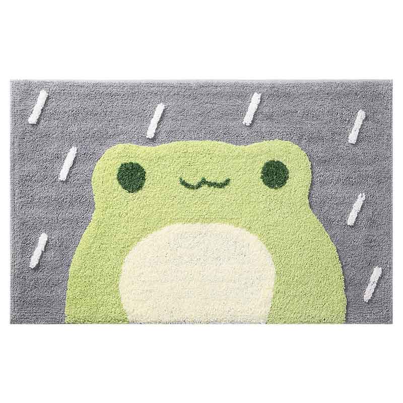Durable Indoor Soft Front Door Rug, Water-Absorbing and Anti-Skid, Suitable for Bathroom Door, Indoor, Entry Mat (Little Frog)
