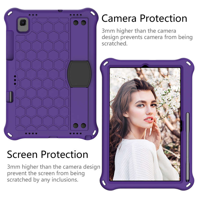 Hive SamSung Tablet Case For Sansung S6 10.5 (2019)/ S5E(2019)/Tab A7 (2020) Durable Stand Cover With Shoulder Strap-PurpleBlack