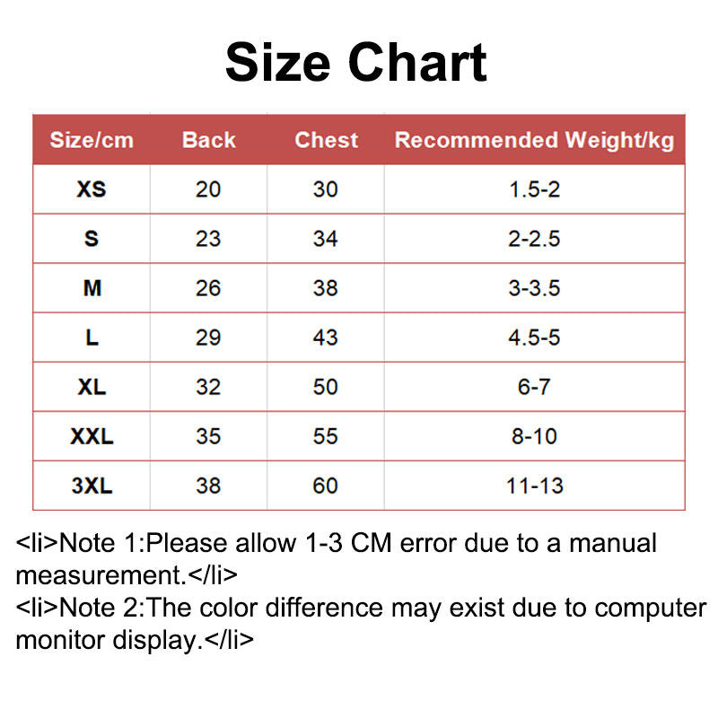 2 Pcs Puppy Shirts Apple Printed Cotton Thicken Warm Tee for Winter