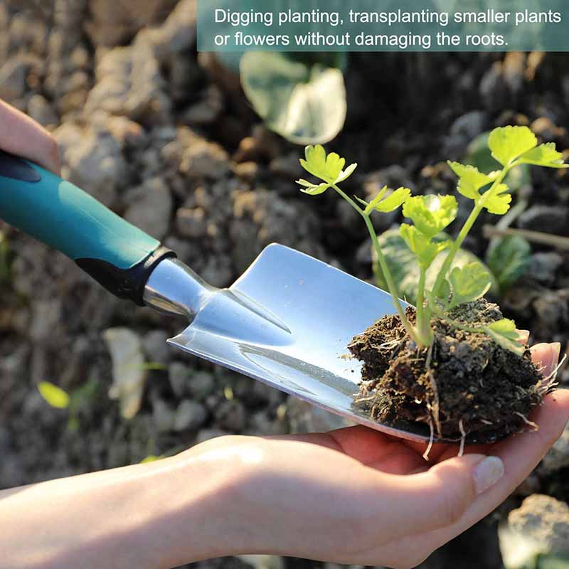 Home & Living3Pcs Heavy Duty Gardening Tools Cast Aluminum with Soft Rubberized Non-Slip Handle Garden Tools Set -Green