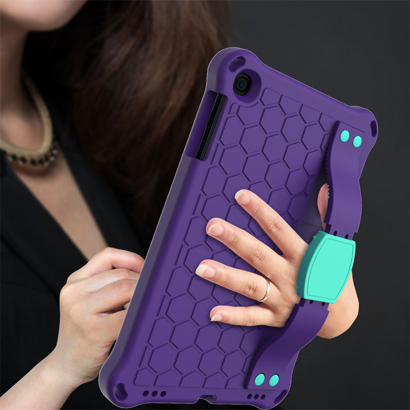 Hive SamSung Tab A 10.1 T510/T515(2019) Tablet Case Durable Stand Cover With Shoulder Strap-PurpleAqua