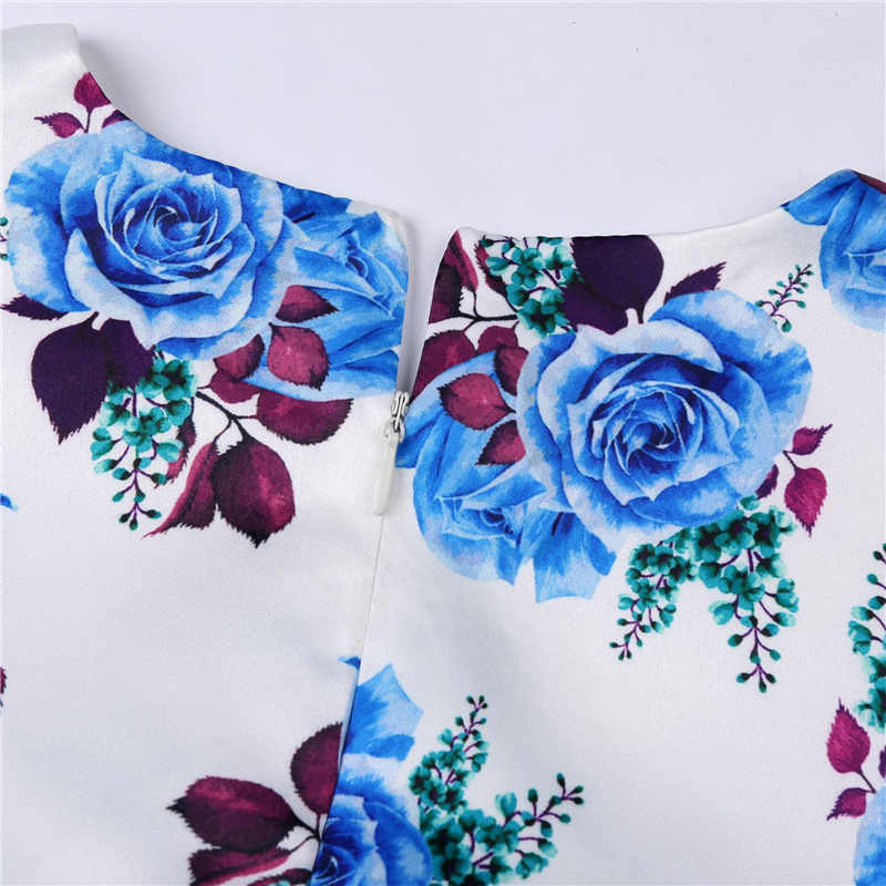 Floral Girls Dresses Summer Girl Clothes Sleeveless Dresses With Bow-Colorful Blue