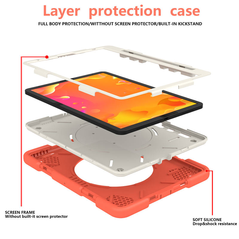 iPad Case For iPad Pro 11/Air 4 with 360¡ãSwivel Stand-Coral Orange