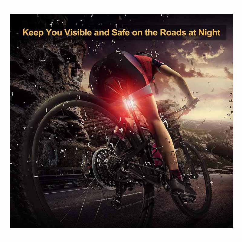 USB Rechargeable LED Bike Tail Light 2 Pack 4 Light Mode Options-Red