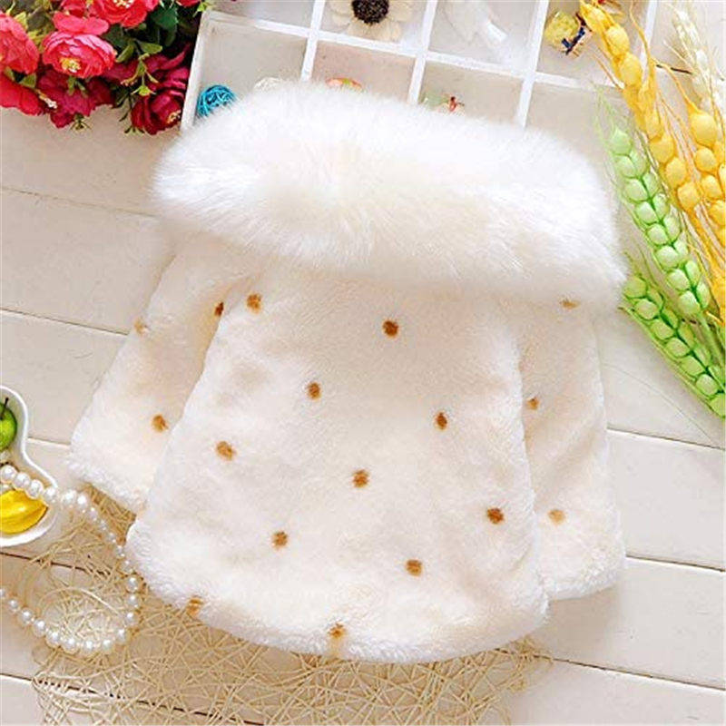 Girls Princess Faux Fur Wraps Shawl Flower Girls Bolero Princess Cape-White