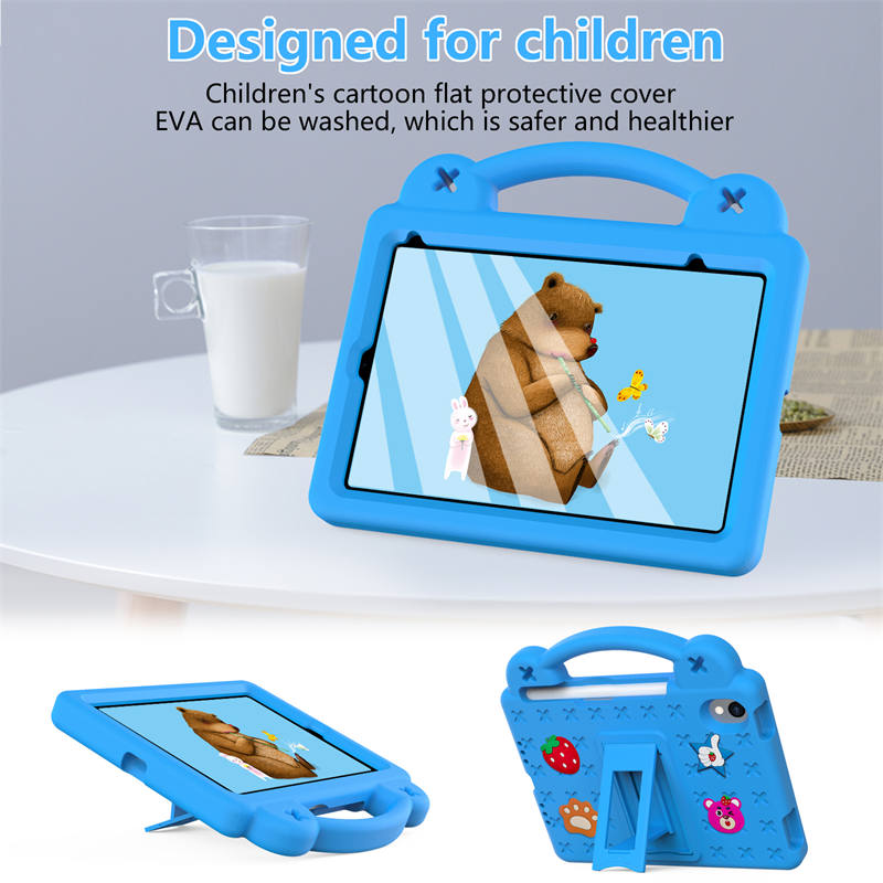 Strawberry iPad Mini 6 Case 8.3 Inch Shockproof Cover with Handle Band Shoulder Strap-SkyBlue