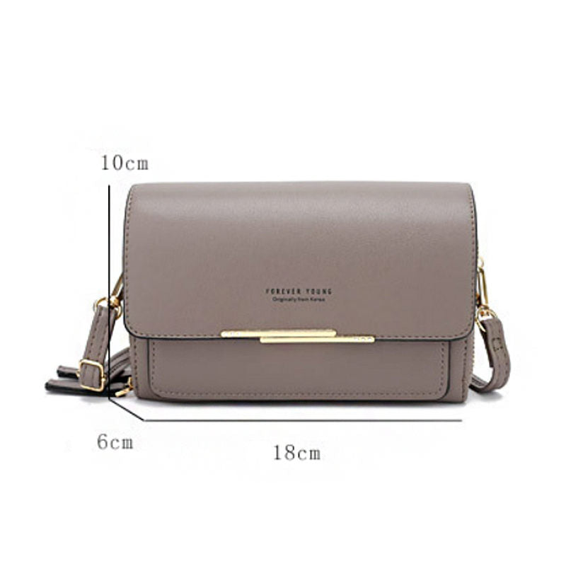 Womens Multiple Card Slots Crossbody Shoulder Bag Large Capacity Wallet-Black