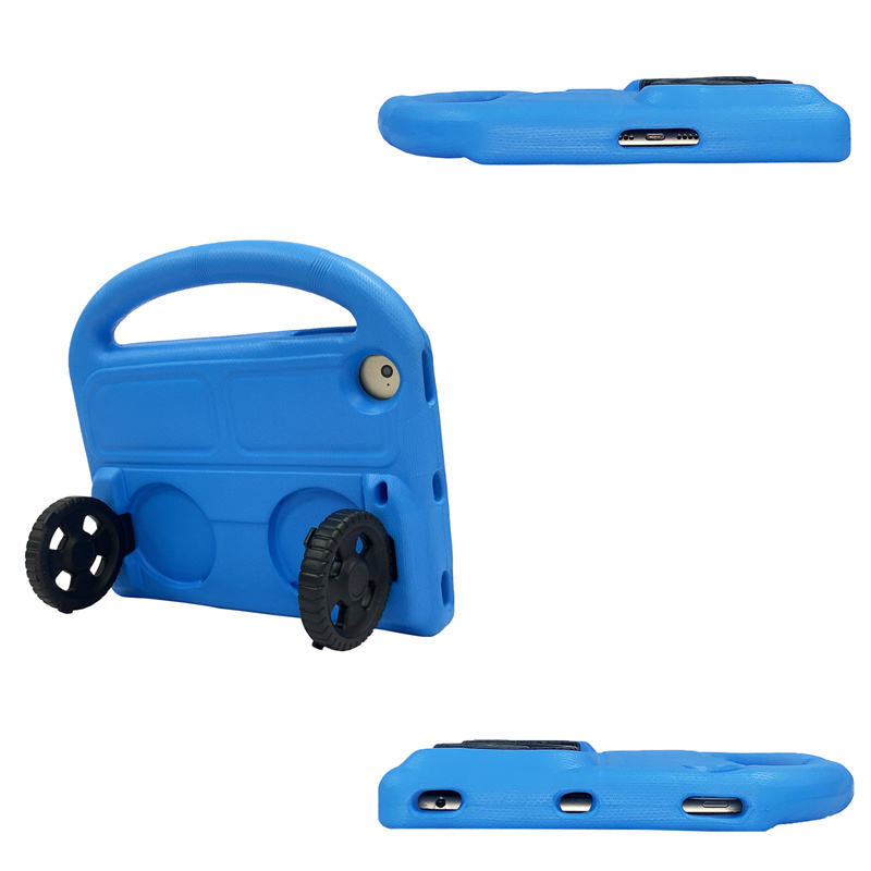 Wheel iPad Case For iPad Mini 1/2/3/4/5 Shockproof Stand Cover With Handle Stand-Blue