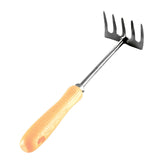 Home & Living33.5cm Garden Bow Rake with 5 Steel Tines Hand Tiller Garden Tool for Weeding and Loosens Soil