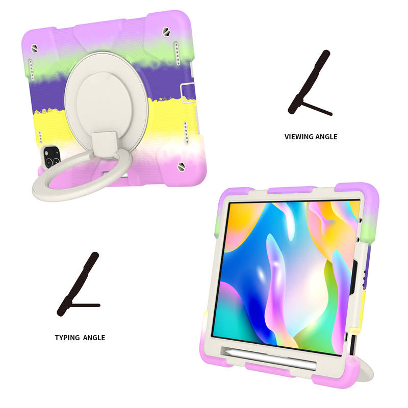 iPad Case For iPad Air 5 with 360¡ãSwivel Stand-Colorful Purple