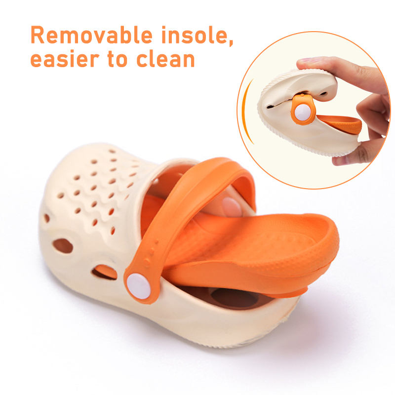 Toddler Boys Girls Clogs Lightweight Garden Slipper Non-Slip-Orange