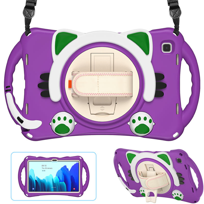 CatA Samsung Tablet for Tab A7 10.4 T500/T505/T507/T505N Built-in Handle Stand With a Strap-Purple