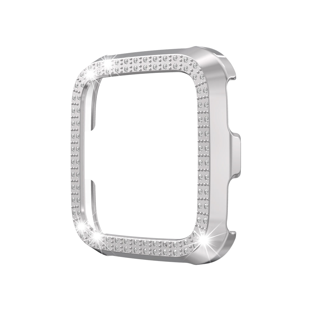 Double Row Diamond Bling Case For Fitbit Versa Cover-Silver