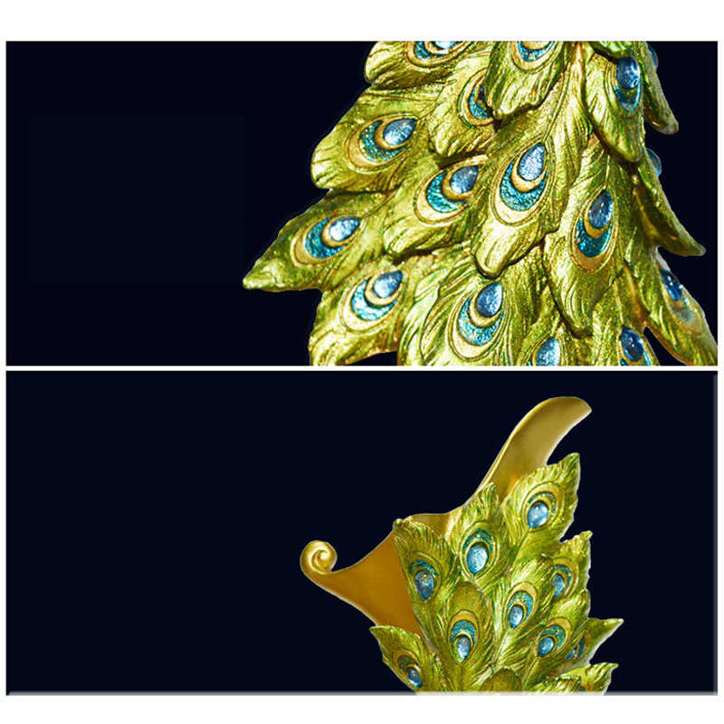 Resin Peacock Statue Desktop Adornmen for Home Wedding-Vase