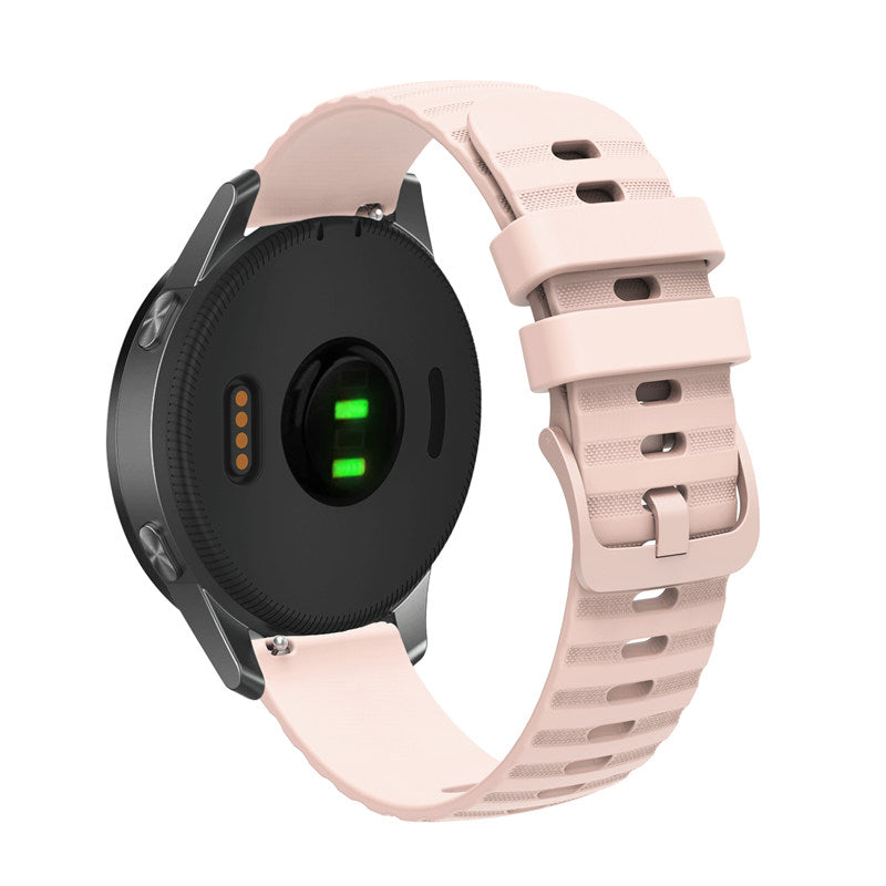 Silicone Watch Band Wave Pockmark for Samsung Cear S2 Huawei Watch GT-RosePink