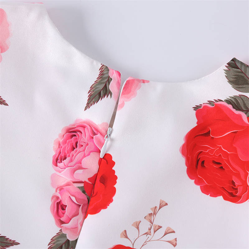 Girls Sleeveless Dresses Flower Girl Wedding Dress Elegant Floral Dress-Red