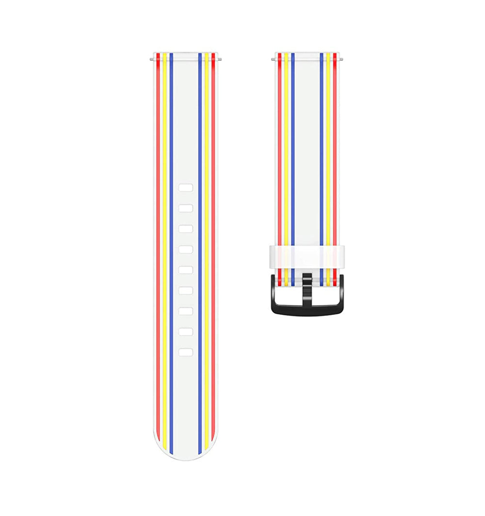 Silicone Band Striped Watch Band For Samsung Galaxy Watch 42/46mm Gear S3 Frontier/Classic(Rainbow Transparent)