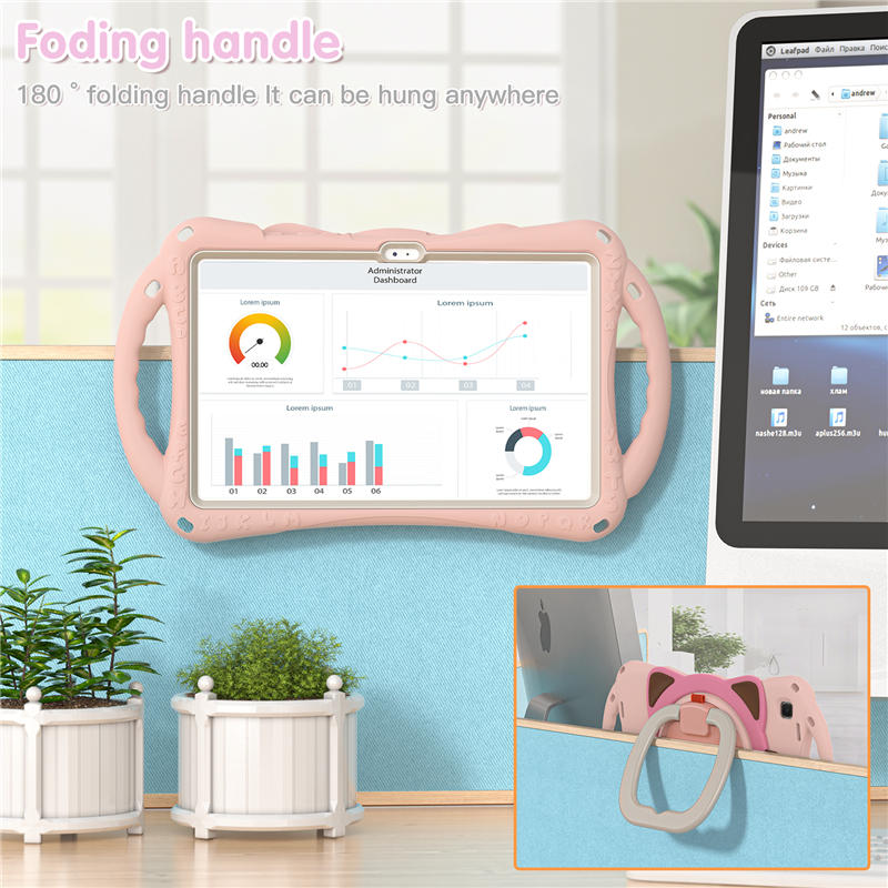 CatB Samsung Tablt Case for Tab A7 10.4 T500/T505/T507/T505N Shockproof Shoulder Strap Handle Stand-Pink