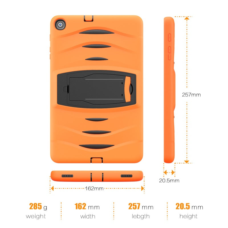 Shock Wave Kickstand Case Anti-Fall Protection For Samsung Tab A 10.1 T510/T515(2019)-Orange