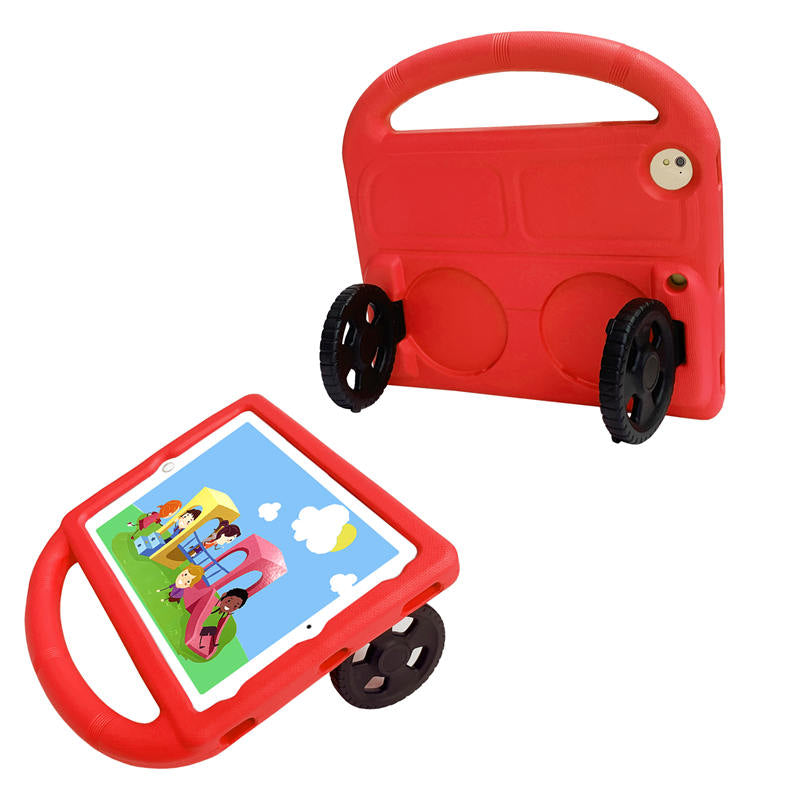 Wheel iPad Case For iPad 9.7inch Air1/2 Pro9.7 Shockproof Stand Cover With Handle Stand-Red