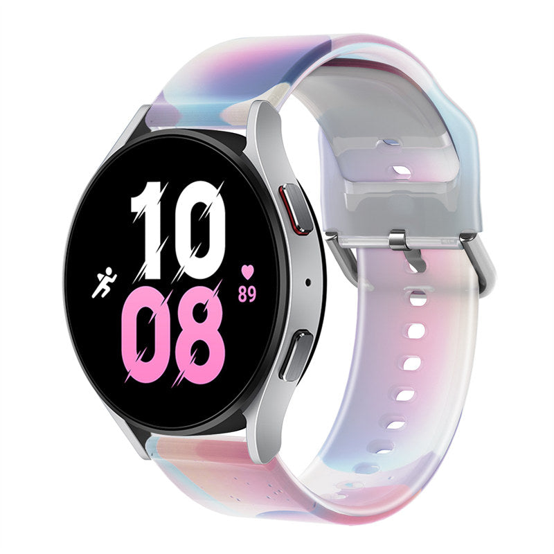 Semi Frosted Watch Strap Transparent Rainbow for Samsung Huawei Watch-03