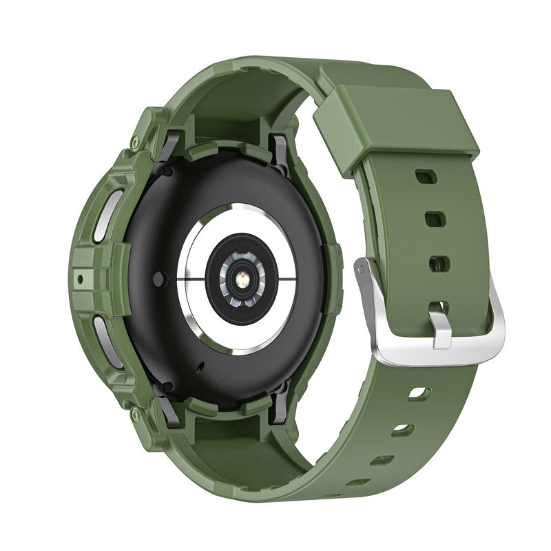 TPU Rugged Watchbands with Protective Case for Samsung Galaxy Watch 5 Pro 45mm Watch 4-Green