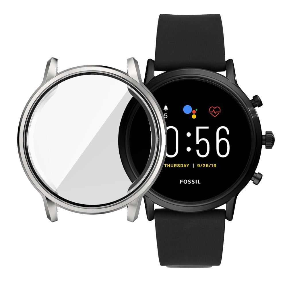 TPU Full Cover Watch Case For Fossil Gen5 Carlyle-Silver