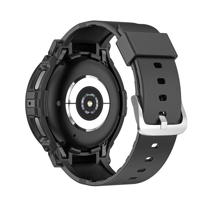 TPU Rugged Watchbands with Protective Case for Samsung Galaxy Watch 5 Pro 45mm Watch 4-Black