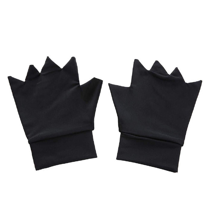 Unisex Half Finger Gloves Winter Stretchy Knit Fingerless Gloves in Common Size-Black- LYX-08065-1
