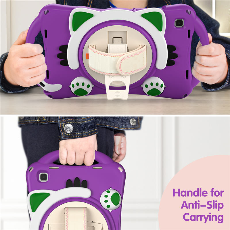 CatA Samsung Tablet for Tab A7 10.4 T500/T505/T507/T505N Built-in Handle Stand With a Strap-Purple