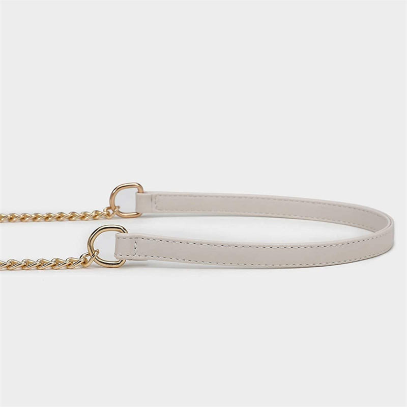 Crossbody Bags for Women Leather Chain Cute Color-Block Handbags-Apricot