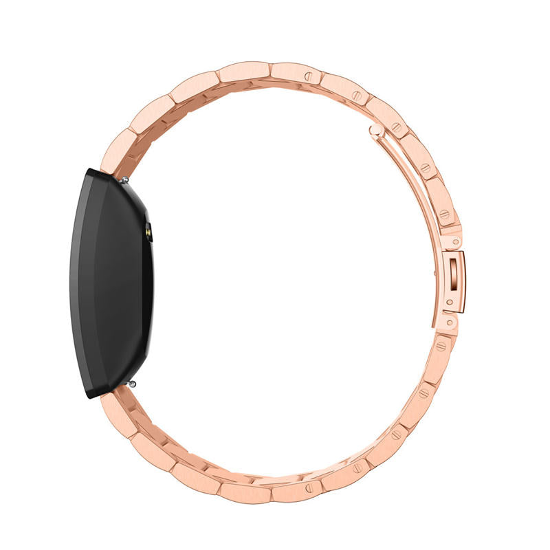 16mm Stainless Steel Watch Band For Fitbit Inspire HR-Rose Gold