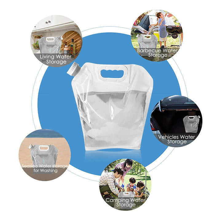 Collapsible Water Tank Container Bag BPA Free Outdoor Folding Water Storage Carrier-White