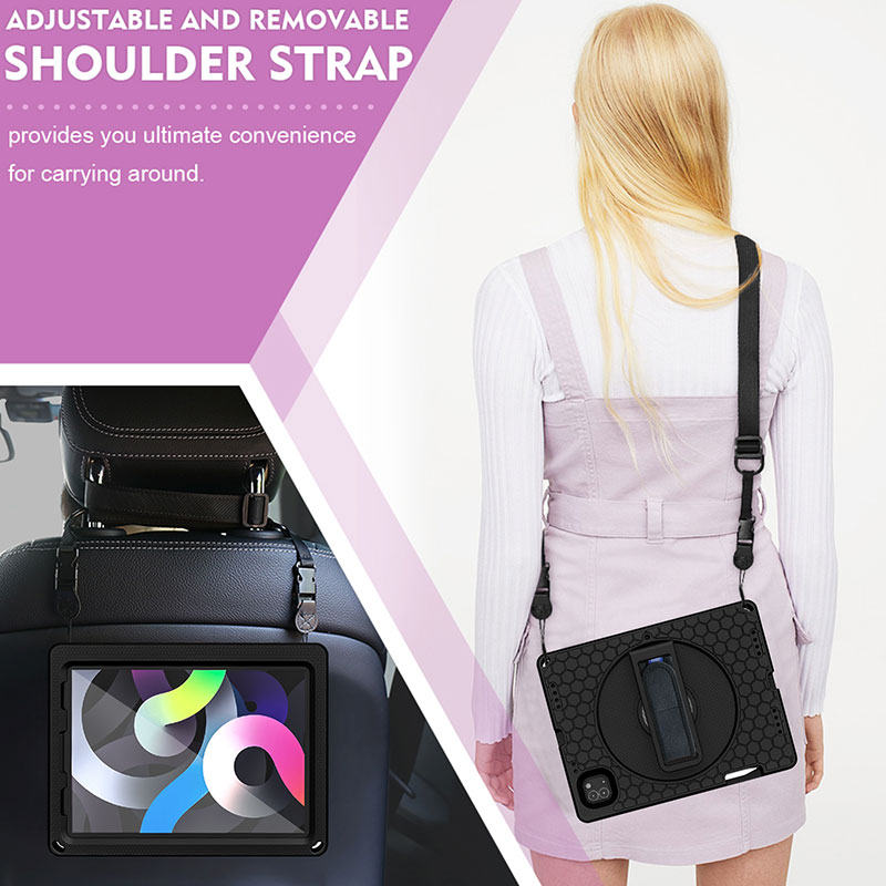 iPad Case With Handle Stand Shoulder Strap for
iPad Pro 2018/2020 11 inch-Black