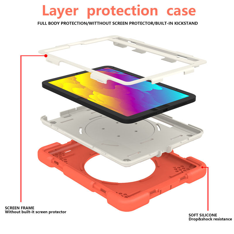 iPad Case For iPad Mini 6 with 360¡ãSwivel Stand-Coral Orange