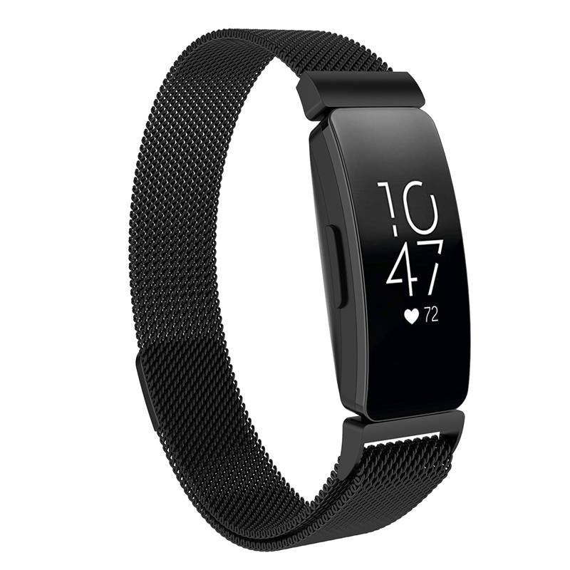 Stainless Steel Metal Replacement Strap Magnet Buckle For Fitbit Inspire HR-Black