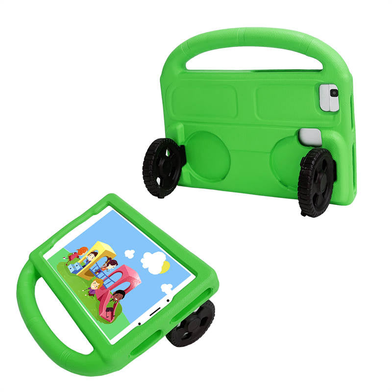 Wheel Samsung Tablet Tablet Case For 8.0inch Tab A 3 4 E/8.7inch Tab A7lite Shockproof Stand Cover With Handle Stand-Green