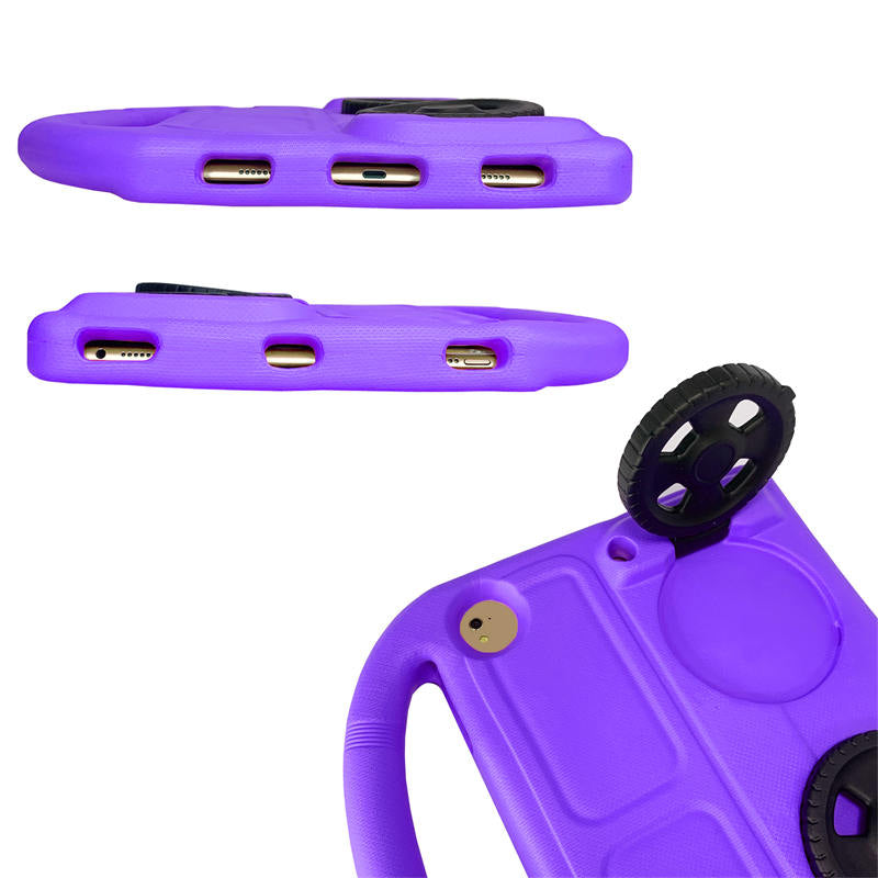 Wheel iPad Case For iPad 9.7inch Air1/2 Pro9.7 Shockproof Stand Cover With Handle Stand-Purple