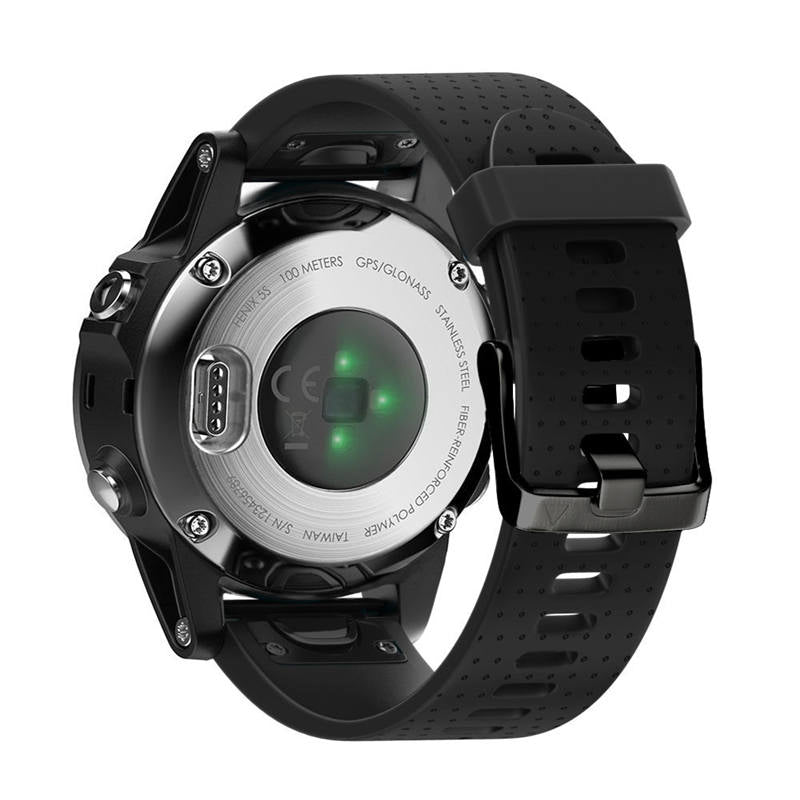 Watch Band For Garmin Fenix Fenix 5S/ 5S Plus/6S/ 6S Pro Soft Silicone 20mm Replacement Strap Black Steel Buckle-Black