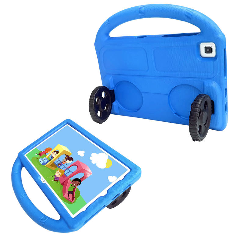 Wheel Samsung Tablet Case For Tab S P6 Lite/A7 (2020)/S5E (2019) Shockproof Stand Cover With Handle Stand-Blue