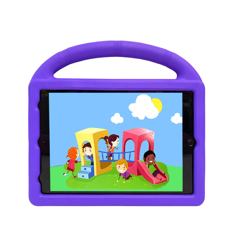 Wheel iPad Case For iPad 7/8/9 Air 3 Pro 10.5 inch Shockproof Stand Cover With Handle Stand-Purple