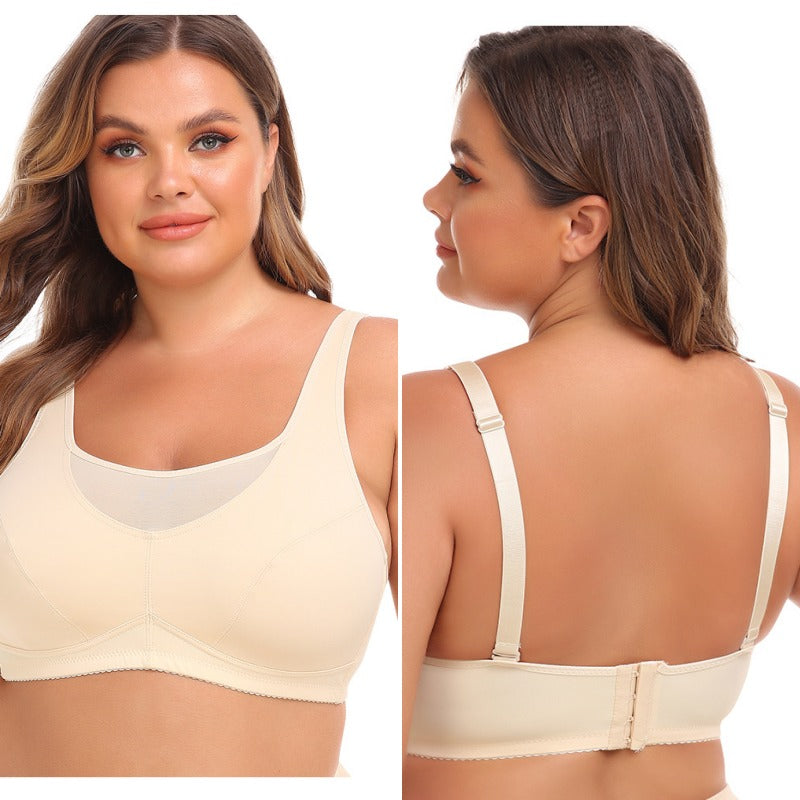 Back Close Sports Bras Wirefree High Impact Plus Size Camisole-Skin