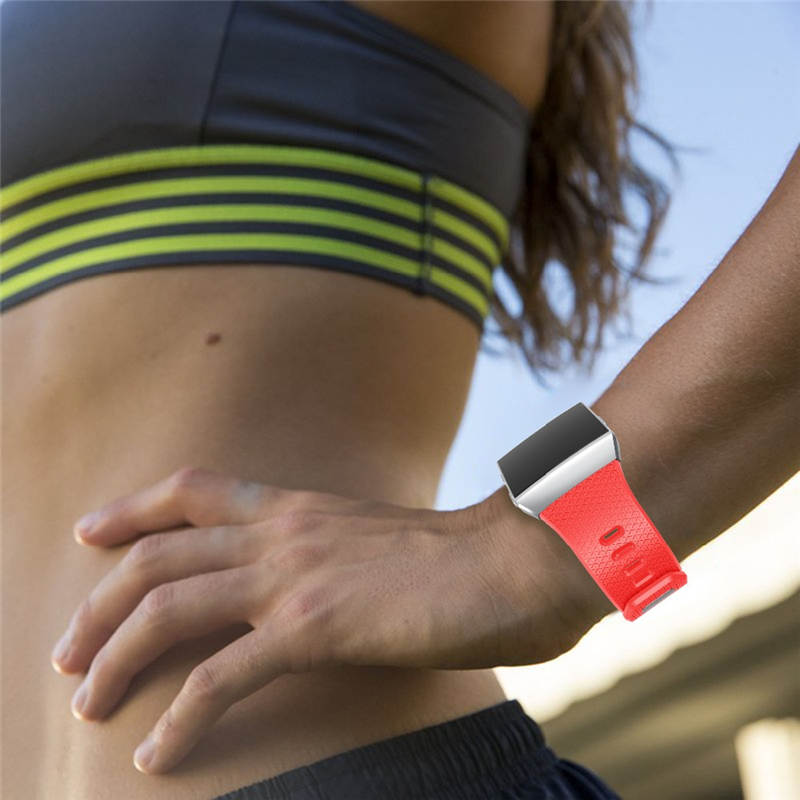 Soft Silicone Band For Fitbit Ionic Smart Watch Replacement Accessories-Red