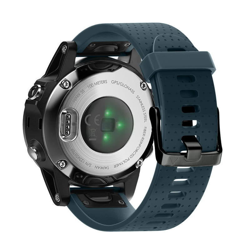 Watch Band For Garmin Fenix Fenix 5S/ 5S Plus/6S/ 6S Pro Soft Silicone 20mm Replacement Strap Black Steel Buckle-Rock Cyan