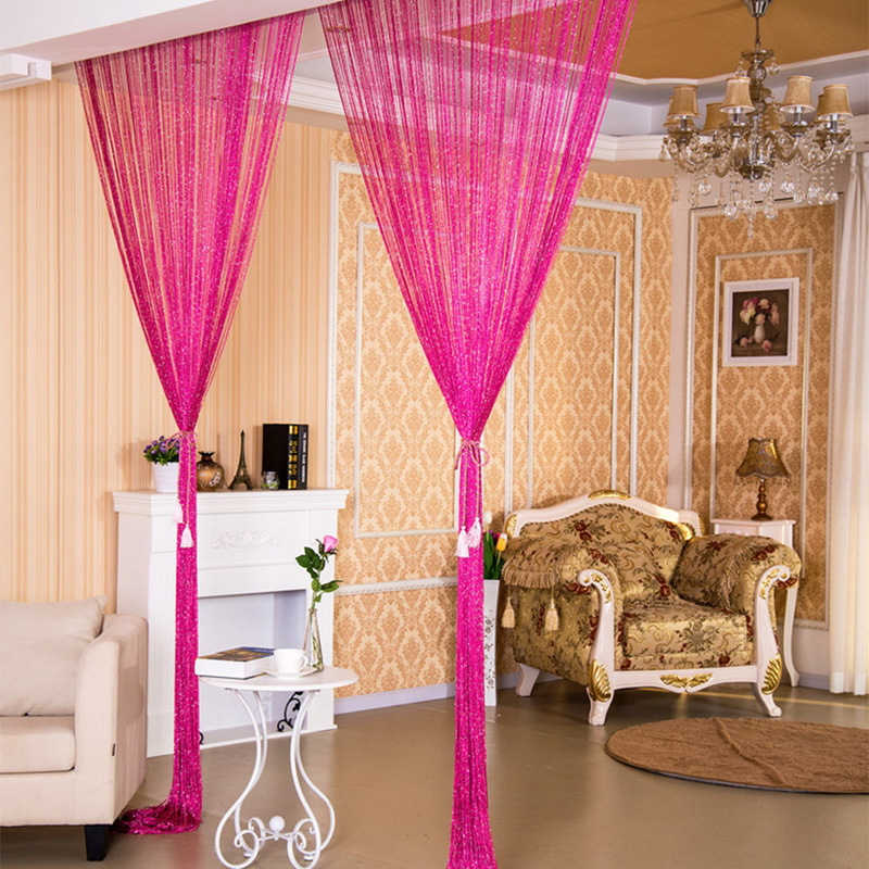 Home Decor Sequin Curtain for Doorway 37x79 inch Hanging-Rosered