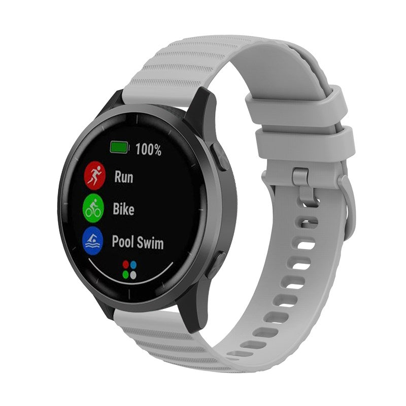 Silicone Watch Band Wave Pockmark for Samsung Cear S2 Huawei Watch GT-Grey