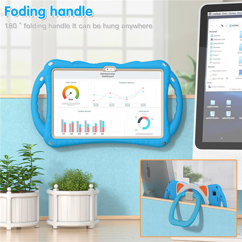 CatB Samsung Tablt Case for Tab A7 10.4 T500/T505/T507/T505N Shockproof Shoulder Strap Handle Stand-Light Blue