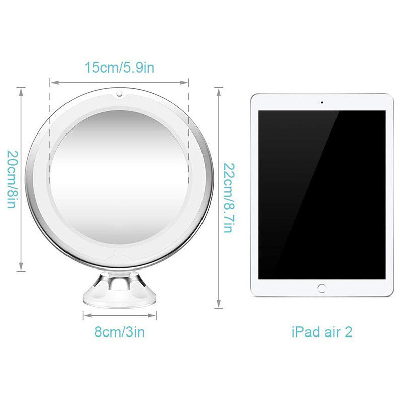 Home & LivingLED 7X Magnifying Makeup Mirror with Power Locking Suction Cup